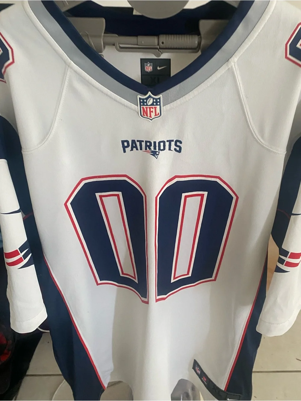 NFL Nike New EnglandPatriots White Football Jersey Size XL Custom